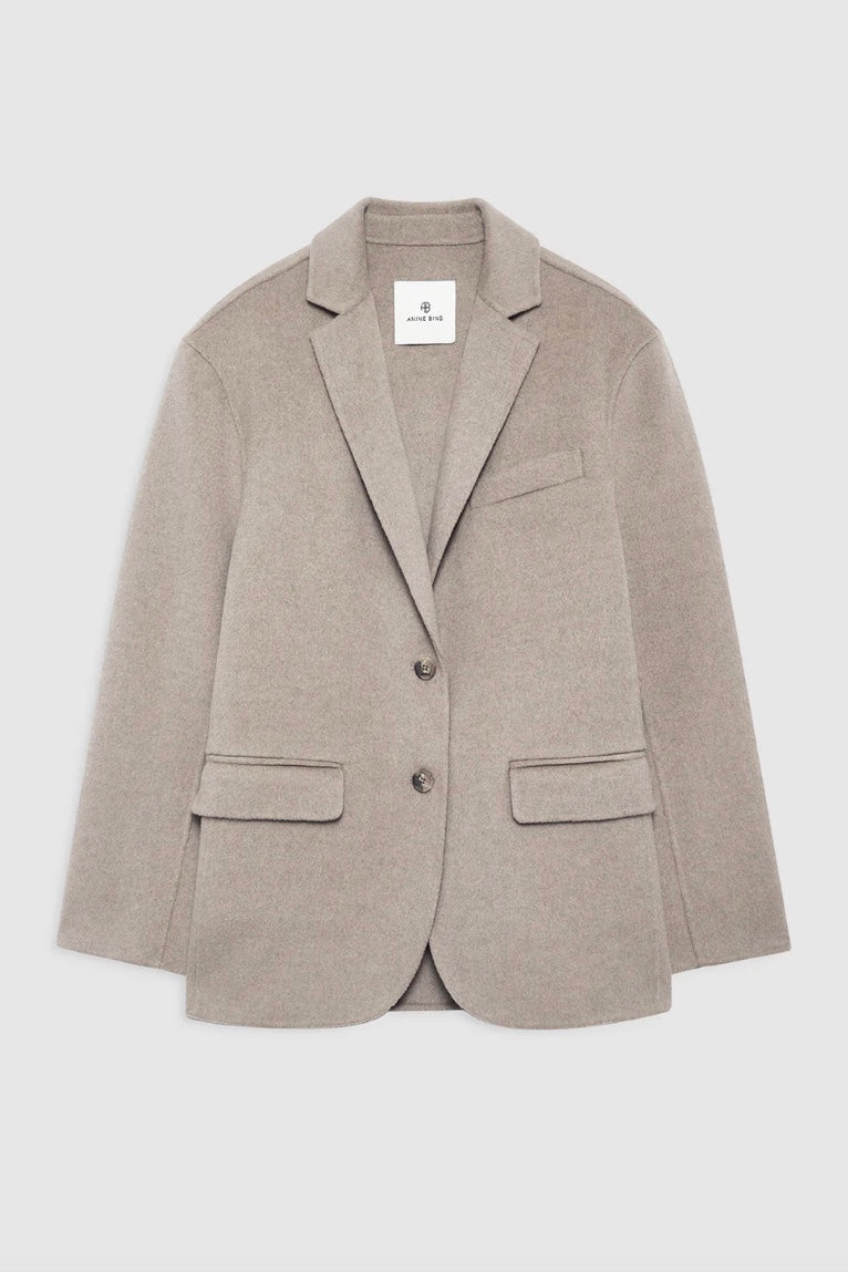 ANINE BING Quinn Blazer Oatmeal Melange Cashmere Blend - Dale
