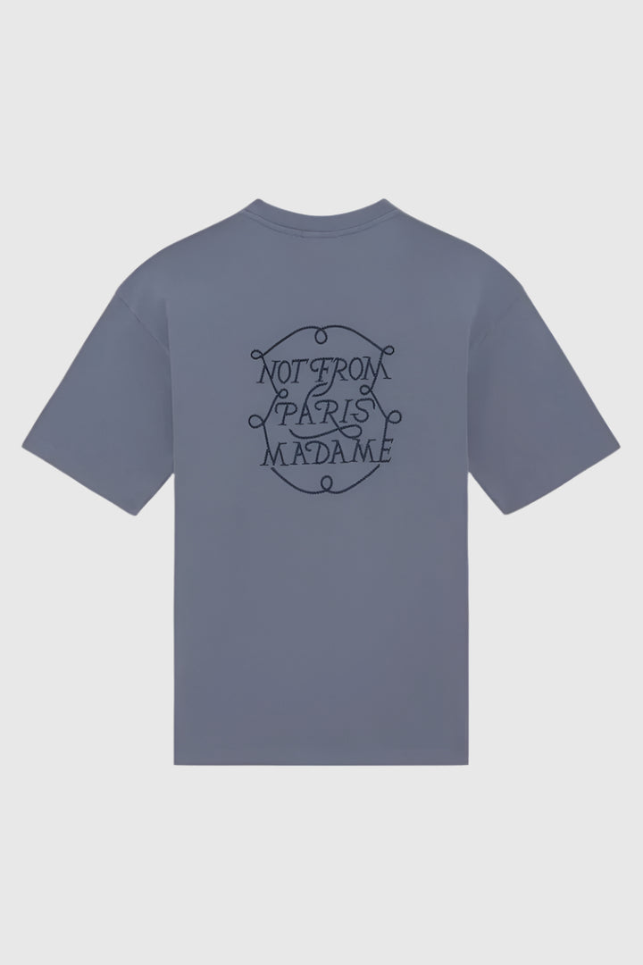 Drôle de Monsieur Le Tshirt Slogan Tresses Slate Blue - Dale