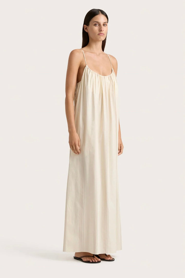 FAITHFULL THE BRAND En Vau Maxi Dress Foam/Taupe - Dale