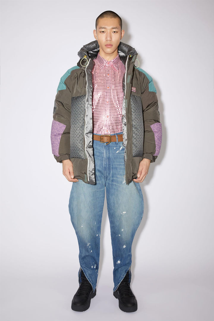 ACNE STUDIOS Leather Lace-Up Ankle Sneakers Multi Anthracite - Dale