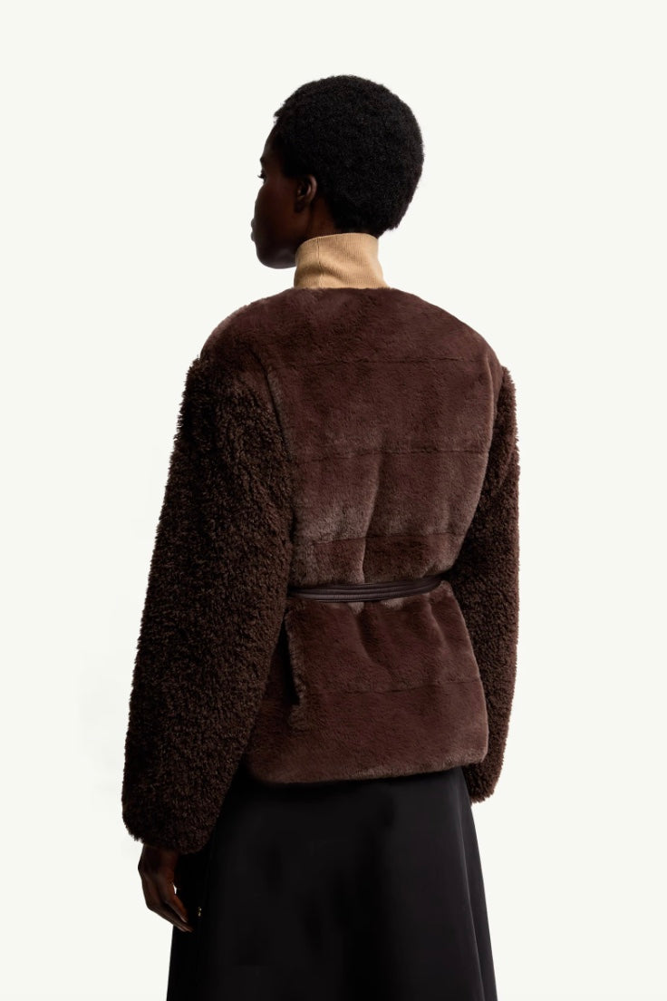 MONCLER Jouillat Teddy Short Down Jacket Taupe - Dale