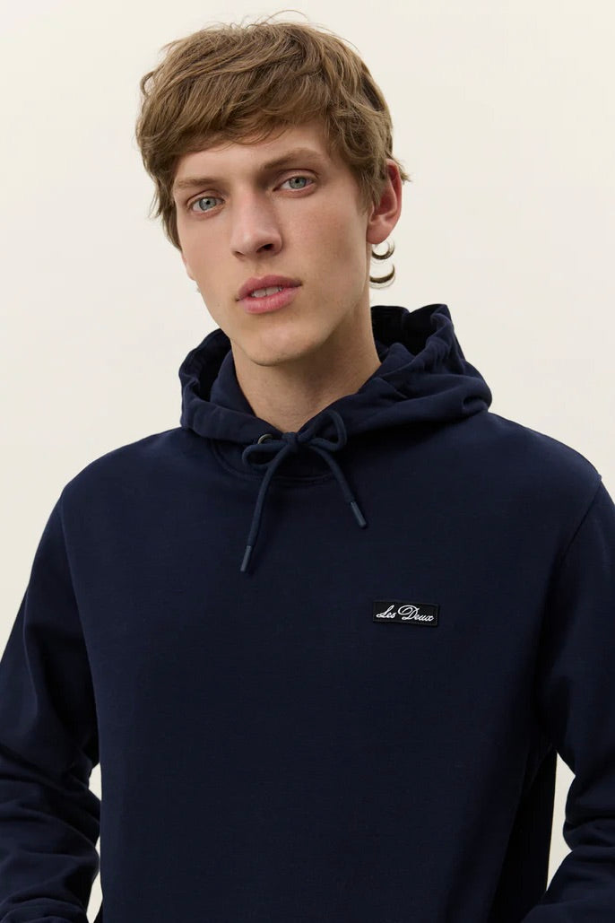 LES DEUX Patch Hoodie Dark Navy - Dale