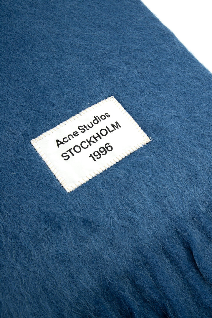 ACNE STUDIOS Fringe Alpaca Scarf Denim Blue - Dale