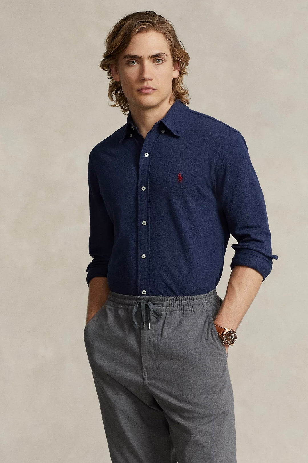 POLO RALPH LAUREN Featherweight Mesh Shirt Navy Heather - Dale