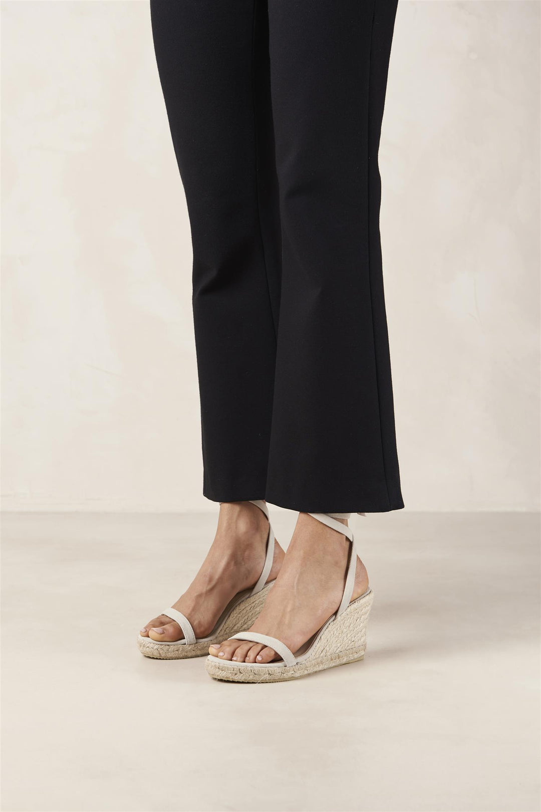 ALOHAS Willa Suede Cream Leather Espadrillas - Dale