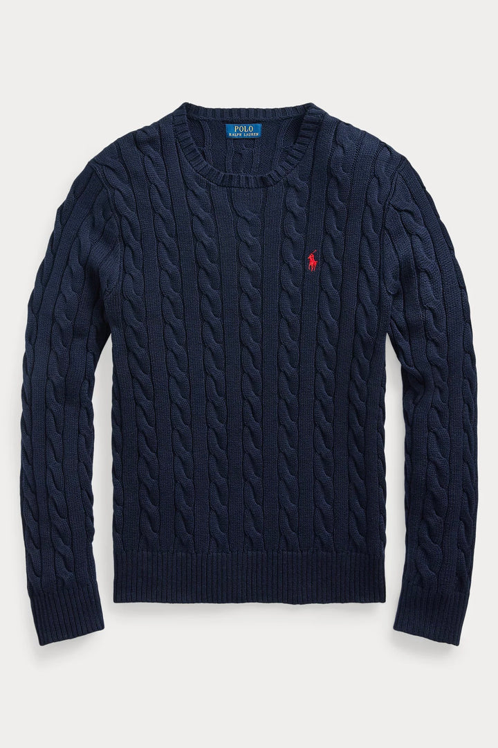 Cable-Knit Cotton Jumper Hunter Navy