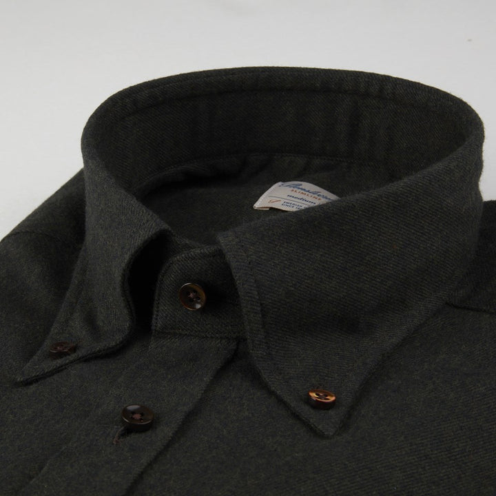 STENSTRÖMS Fitted Body Flannel Dark Green - Dale