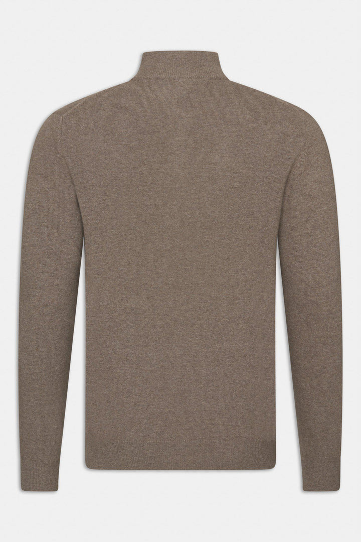 OSCAR JACOBSON Patton Half Zip Walnut Beige - Dale