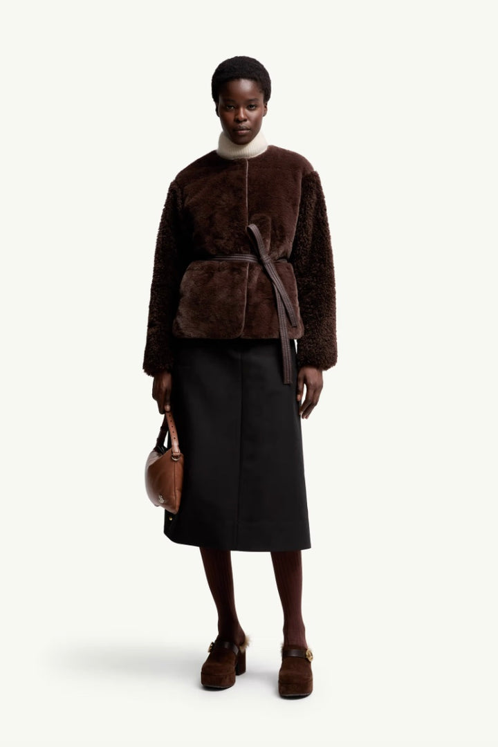 MONCLER Jouillat Teddy Short Down Jacket Taupe - Dale