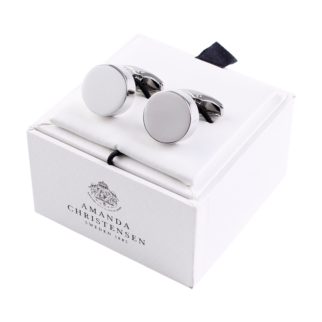 AMANDA CHRISTENSEN CUFFLINKS SILVER CIRCLE - Dale