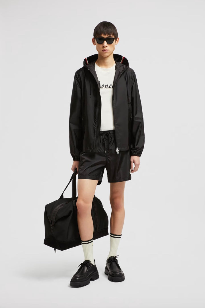 MONCLER Logo Patch Swim Shorts Black - Dale
