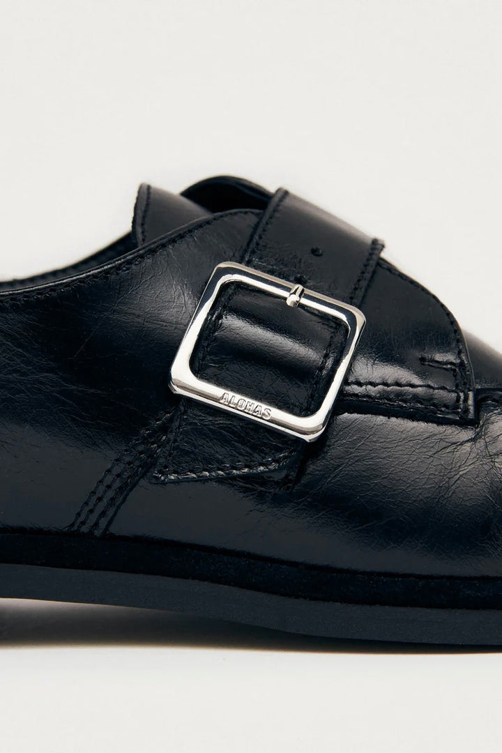 ALOHAS Brandy Black Leather Loafers - Dale