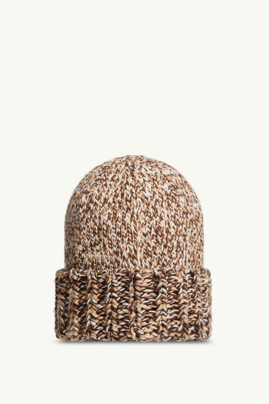 MONCLER Mouliné Wool Blend Beanie Medium Brown - Dale