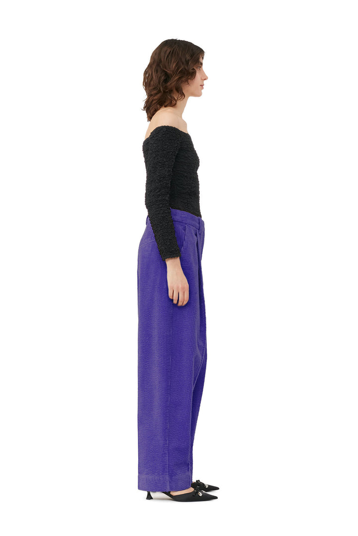 GANNI Cotton Poplin Off-shoulder Smock Blouse - Dale
