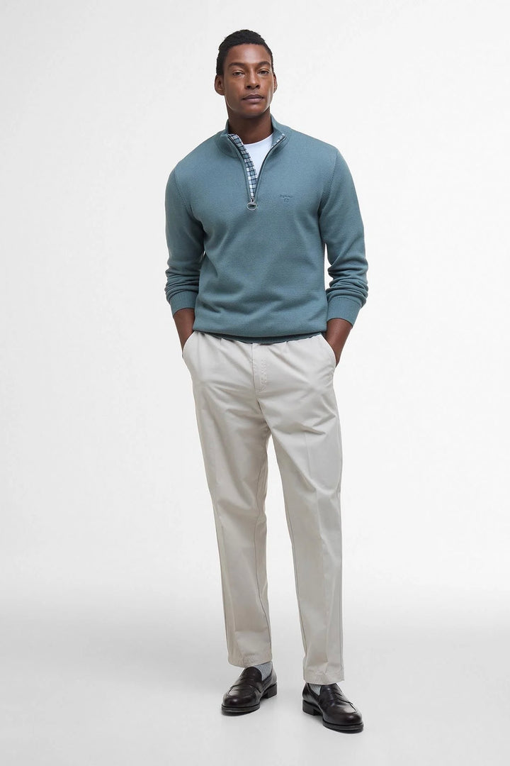 BARBOUR Cotton Half-Zip Vintage Teal - Dale