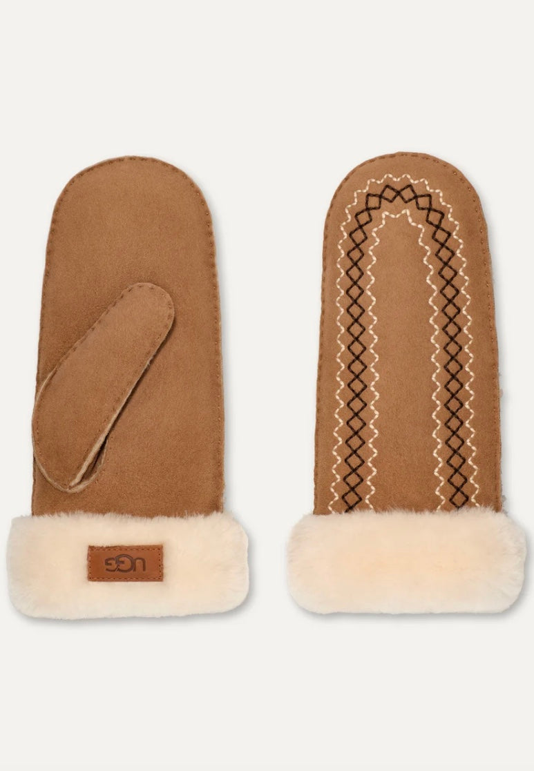 UGG Atherson Embroidered Mitten Chestnut - Dale