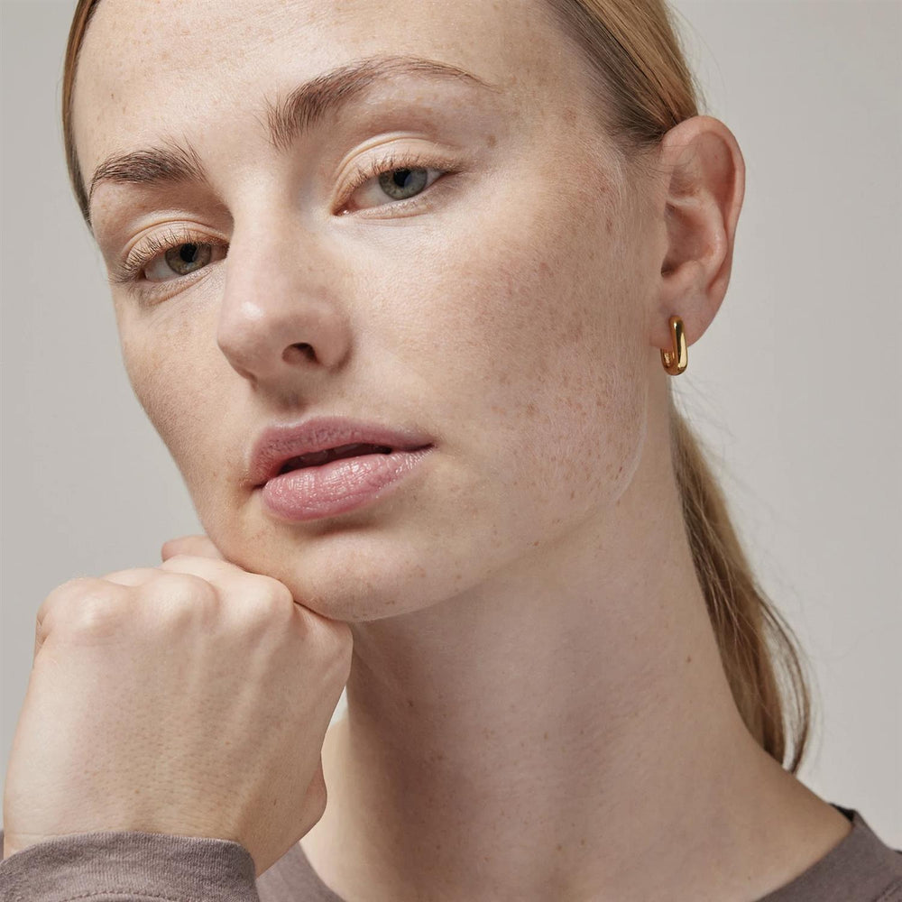 ENAMEL HOOPS, SQUARE gold 15 mm - Dale