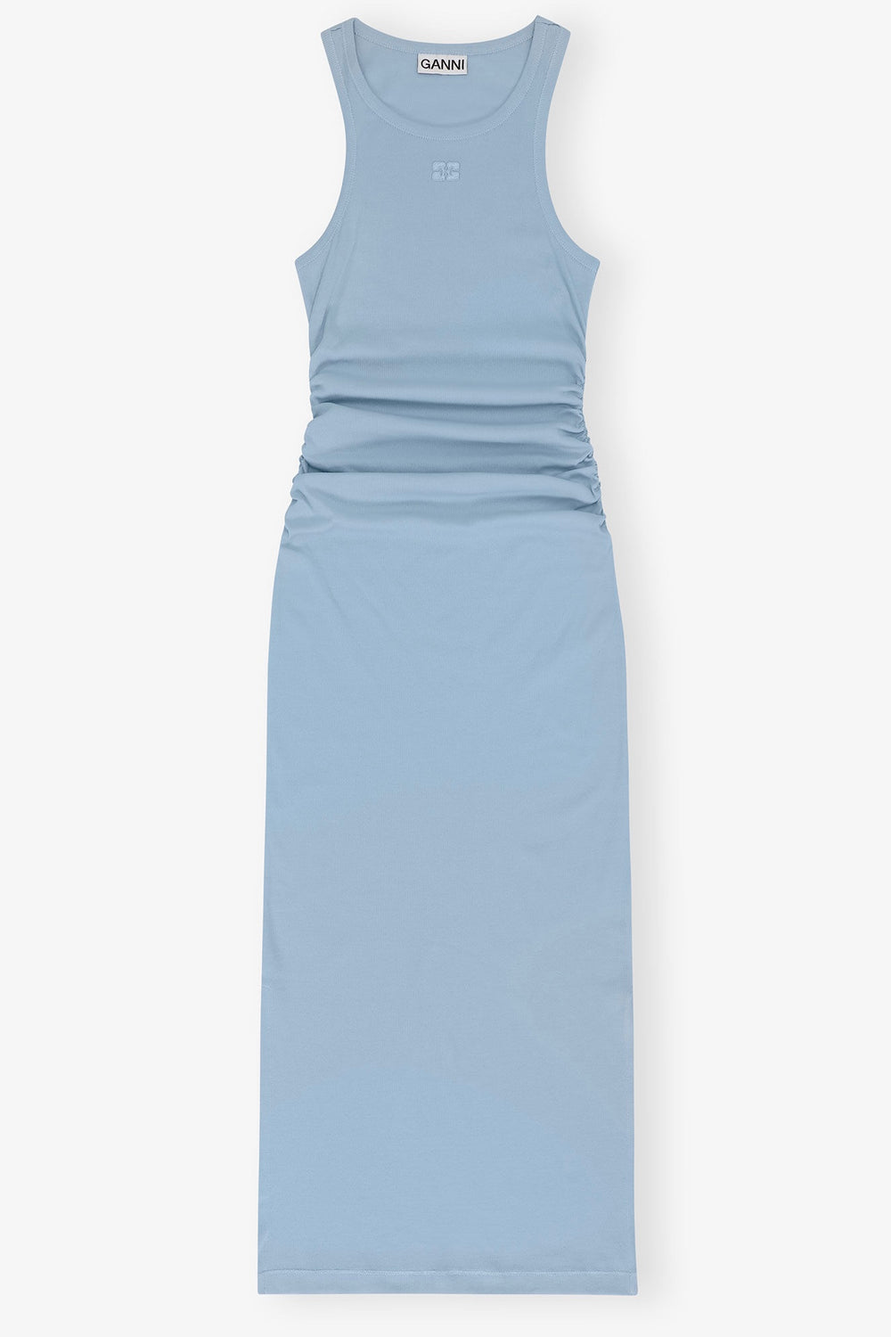 GANNI Soft Cotton Rib Tank Top Long Dress - Dale