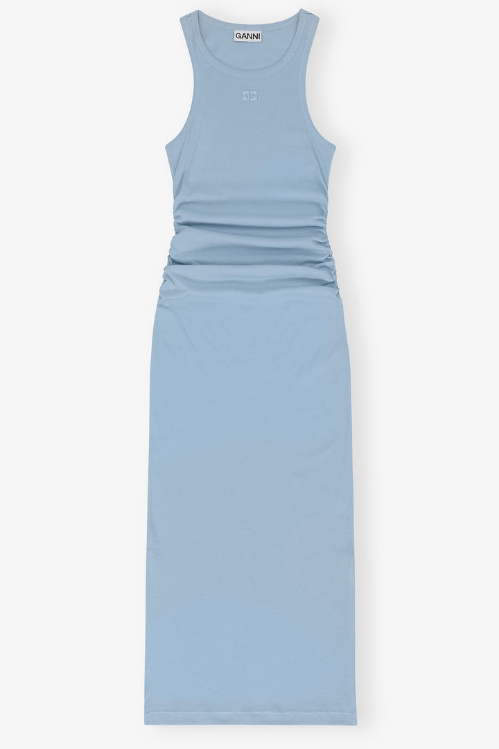 GANNI Soft Cotton Rib Tank Top Long Dress - Dale