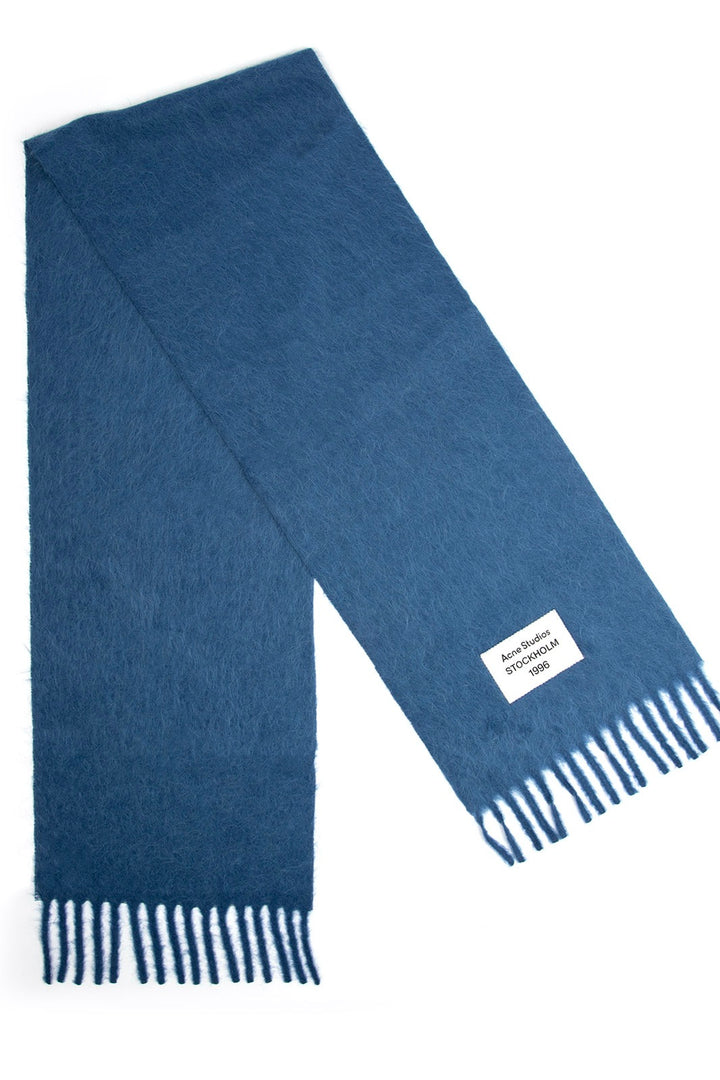 ACNE STUDIOS Fringe Alpaca Scarf Denim Blue - Dale