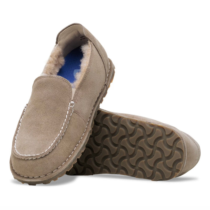 BIRKENSTOCK Utti Shearling Suede Leather Taupe Herre - Dale
