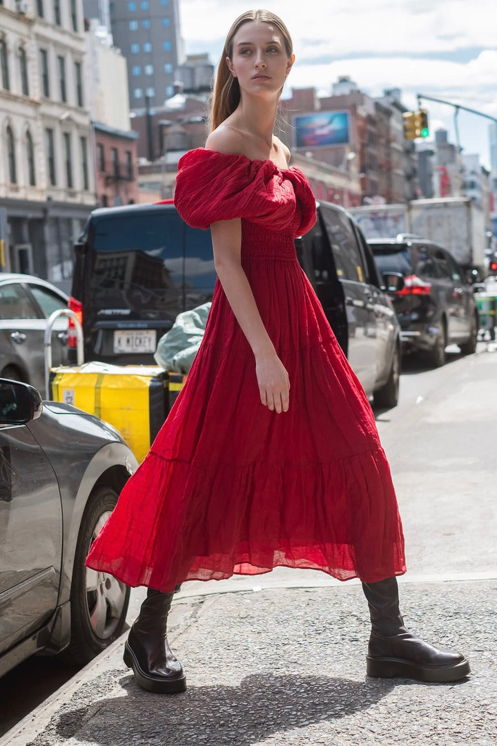 SEA NEW YORK LOREN SOLID OFF SHOULDER DRESS - Dale