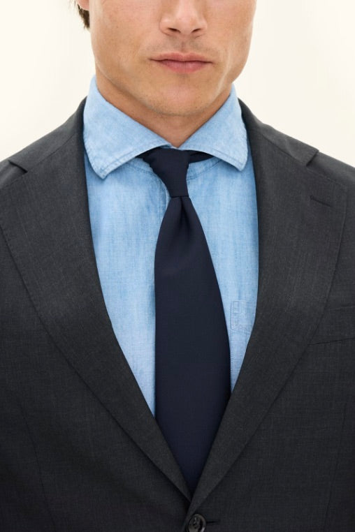 Wool Tie Dark Blue