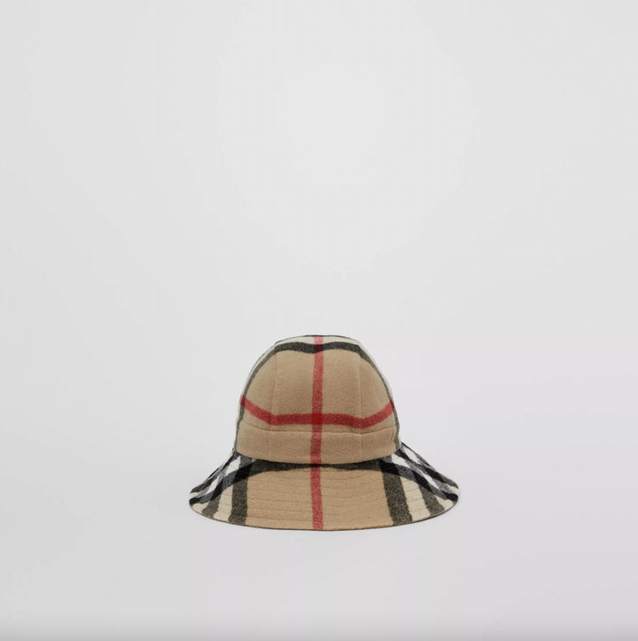 BURBERRY - Exaggerated Check Wool Bucket Hat - Dale