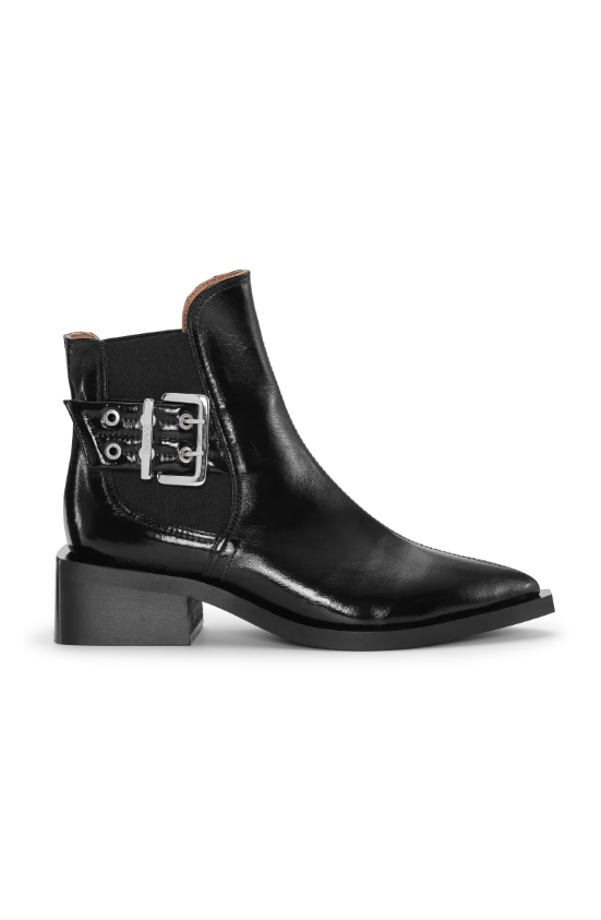 GANNI - Chunky Buckle Chelsea Boot Naplack - Dale