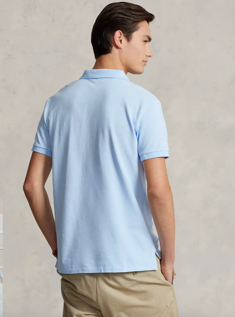 POLO RALPH LAUREN - Custom Slim Fit Mesh Polo Shirt - Office Blue - Dale