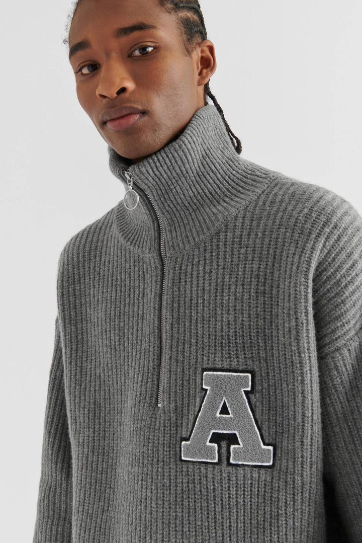AXEL ARIGATO - Team Halfzip Sweater - Grey Melange - Dale