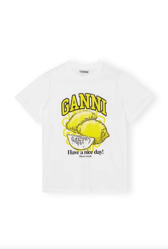 GANNI - Basic Jersey Lemon Relaxed T-shirt - Dale