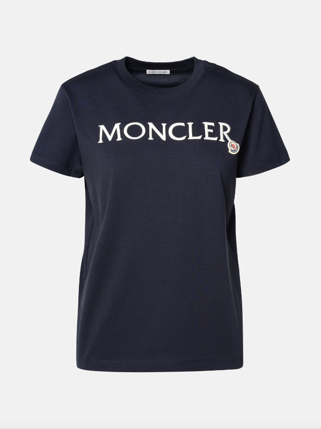 MONCLER - SS EMBROIDERED LOGO  T-SHIRT - DARK BLUE - Dale