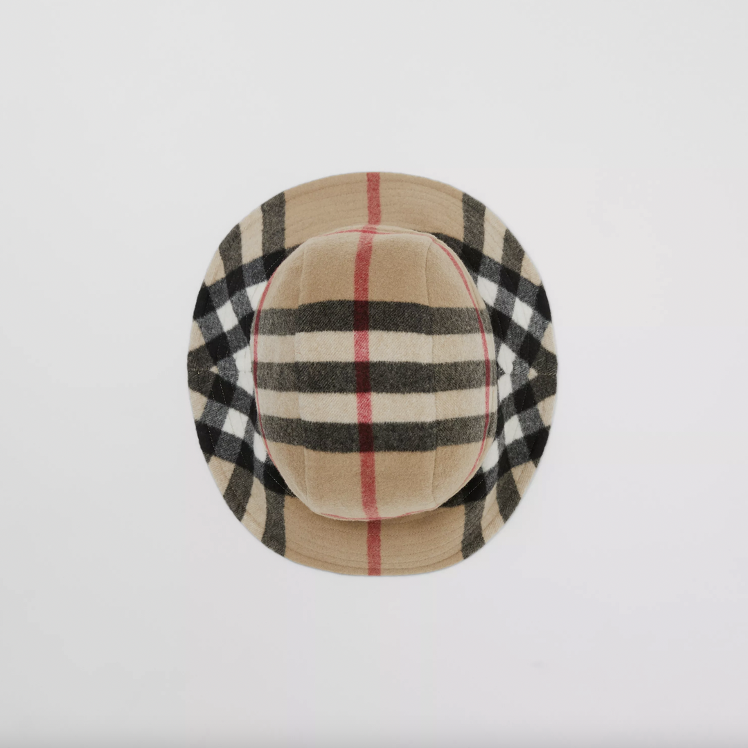 BURBERRY - Exaggerated Check Wool Bucket Hat - Dale