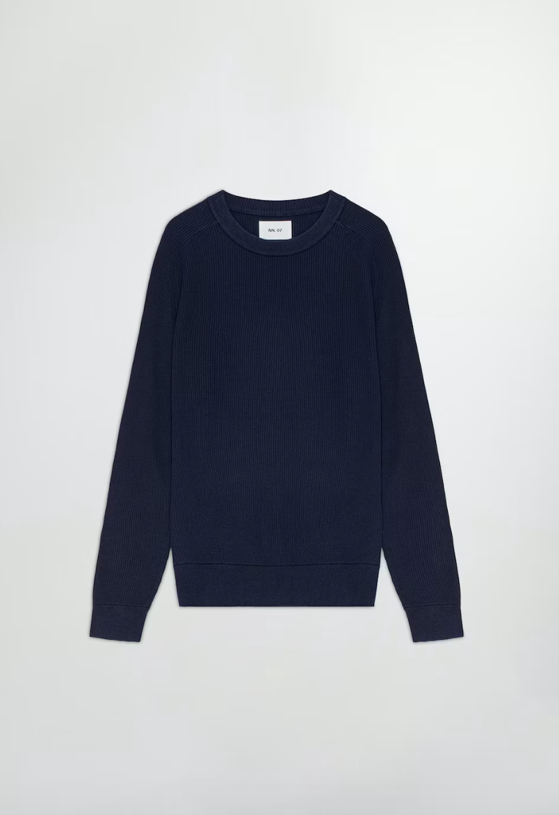 NN.07 NO NATIONALITY - Kevin 6600  Ribbed knitted Sweater - Navy Blue - Dale