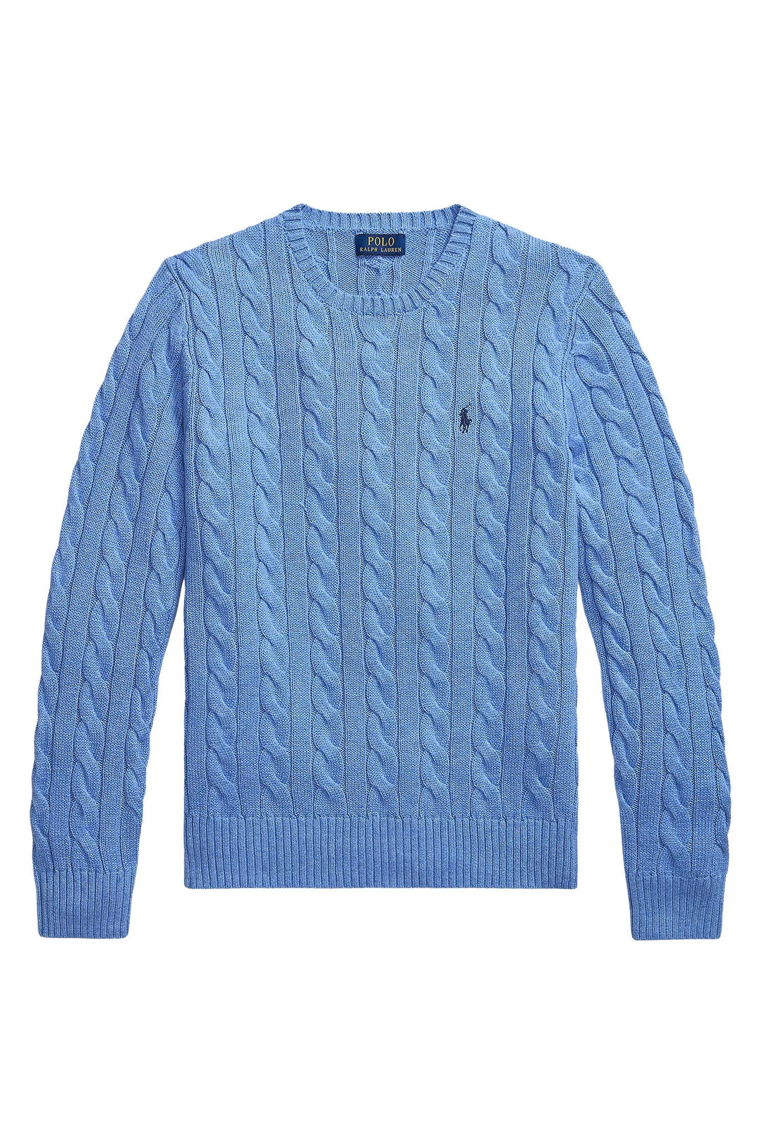 Cable-Knit Cotton Jumper Soft Royal Heather