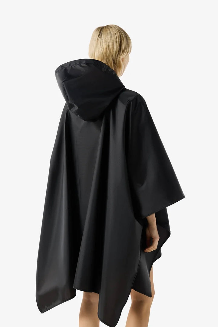 Unisex Packable Poncho Black