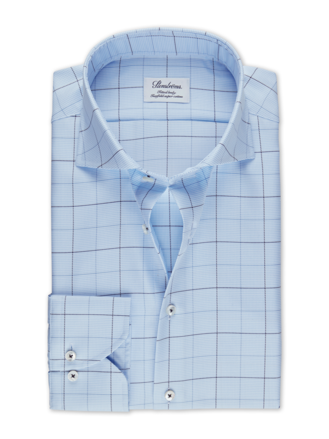 FITTED BODY/11_RC CUFF Light Blue Check