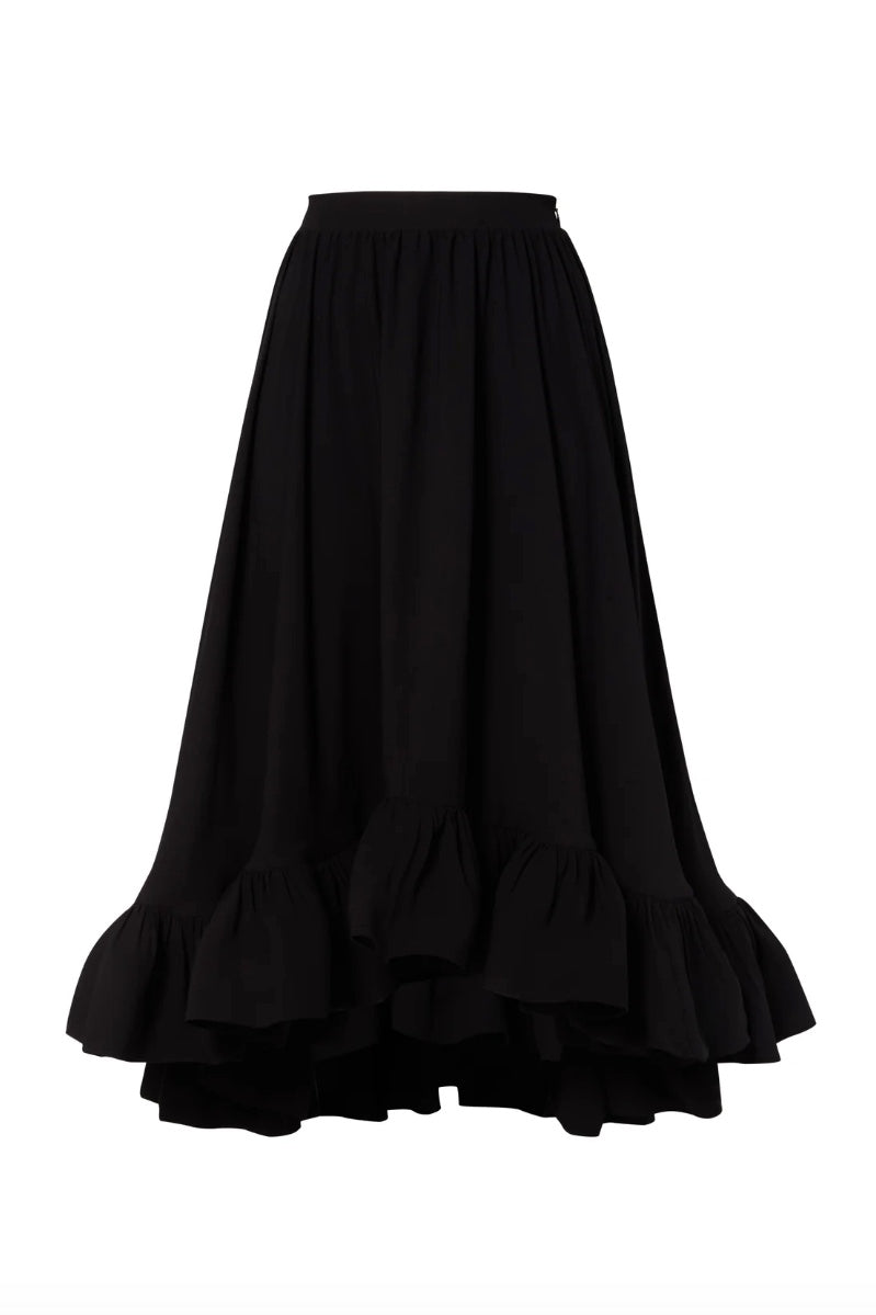 Adriana Frilled Hem Midi Skirt