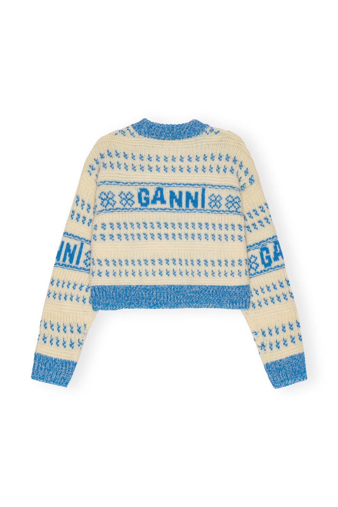 GANNI - Graphic Lambswool Cropped O-neck - Dale