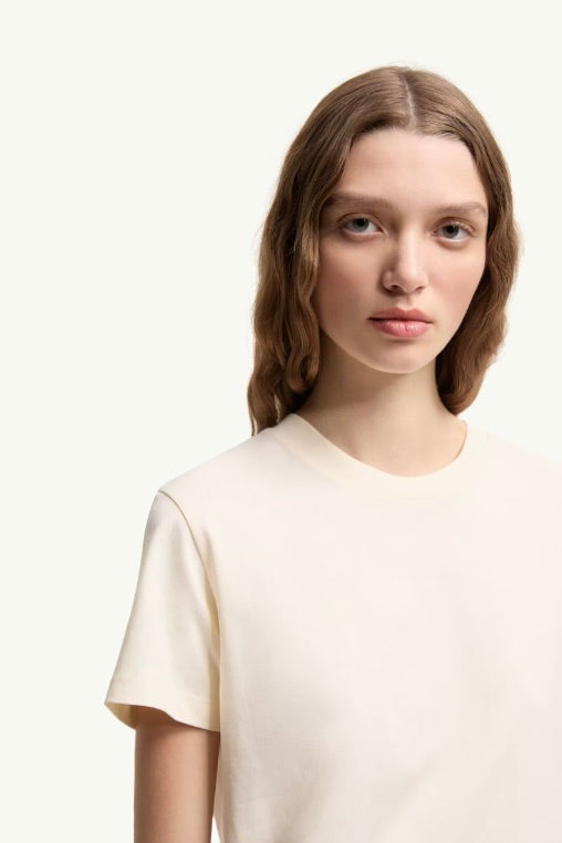 MONCLER Embroidered Logo Cotton T-Shirt White - Dale