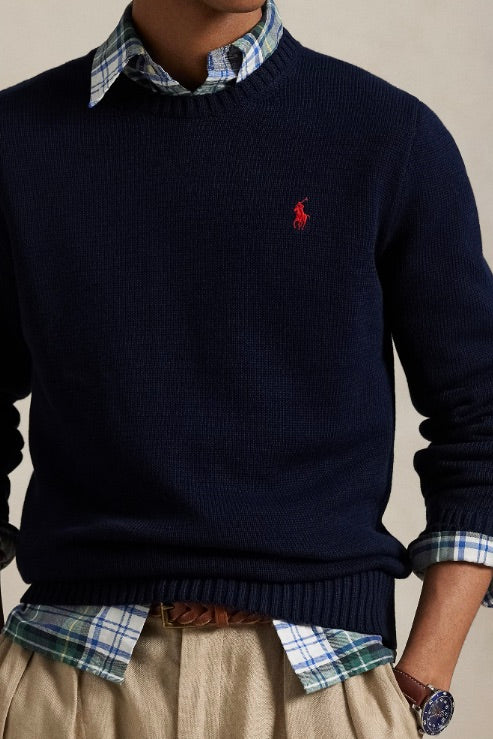 Cotton Crewneck Jumper Hunter Navy