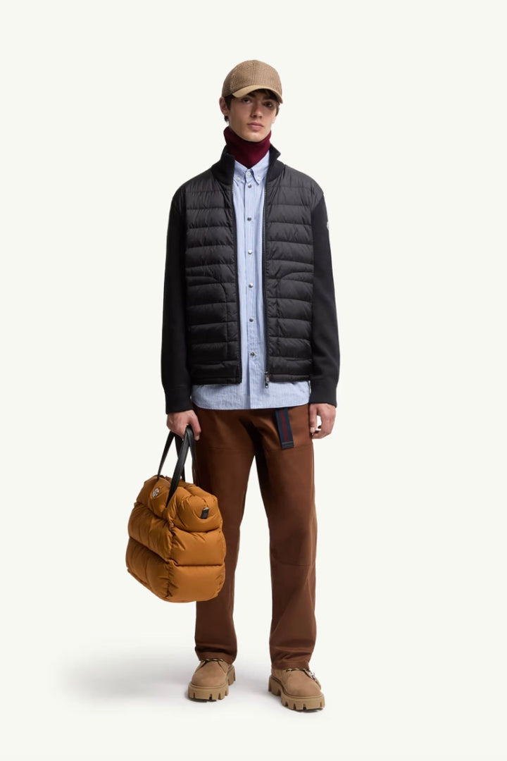 Padded Zip-Up Cardigan Black