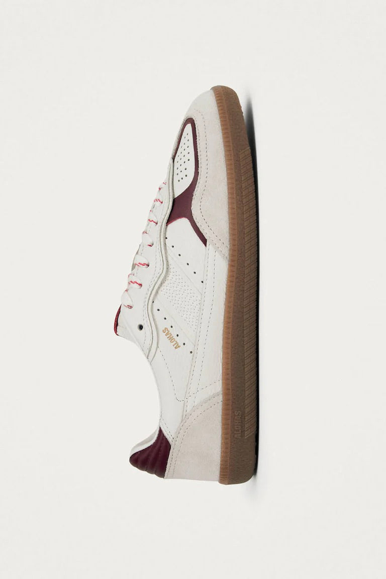 Tb.490 Rife Grain White Burgundy Leather Sneakers