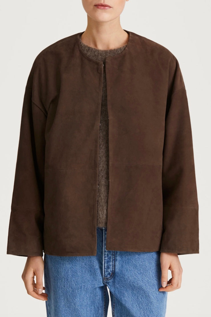 Vana Suede Jacket Pebble Brown