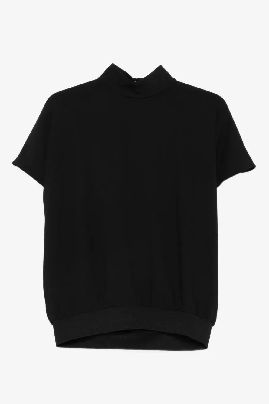 Open-back High-neck Top Nero