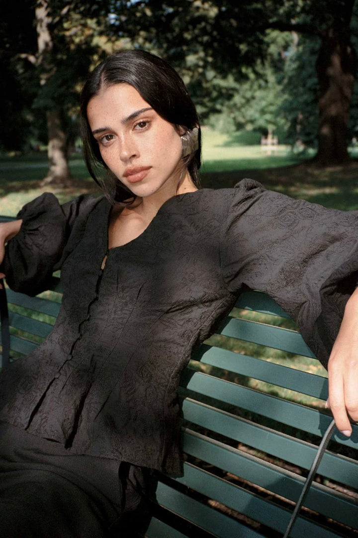 Palena Blouse Black Embroidery