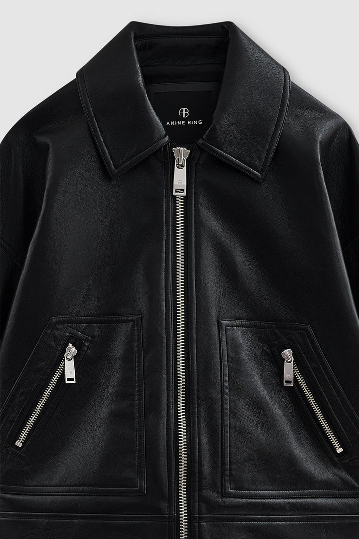 Assan Jacket Black Recycled Leather