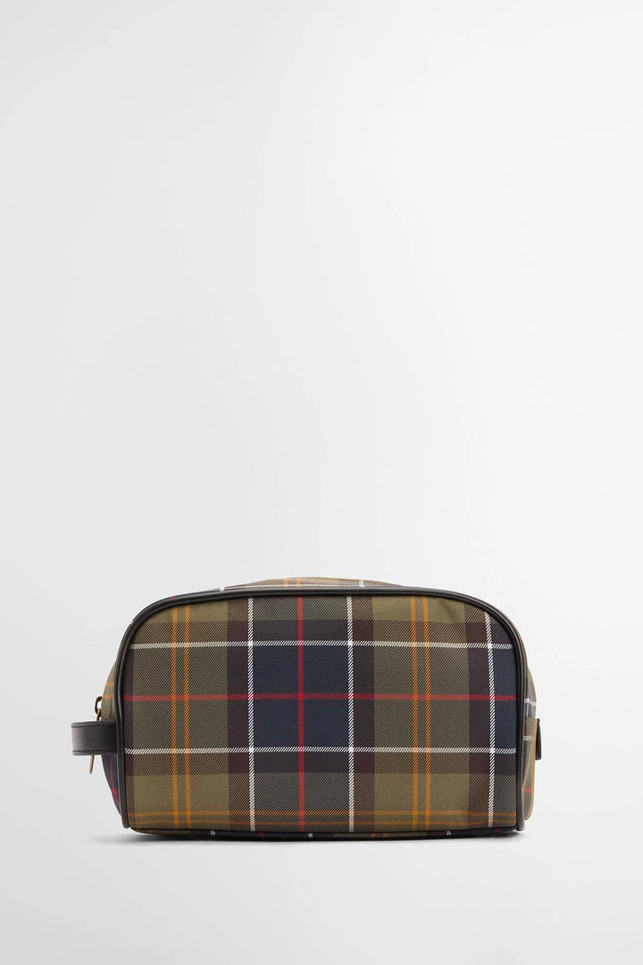 Barbour Tartan Washbag Olive