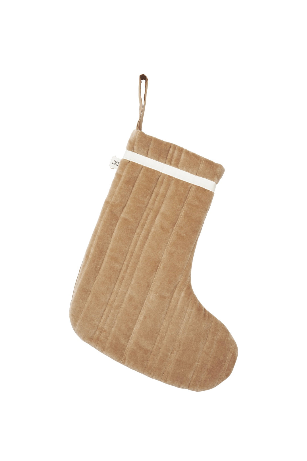 ferm LIVING Vari Quilted Christmas Stocking Velvet Tan - Dale